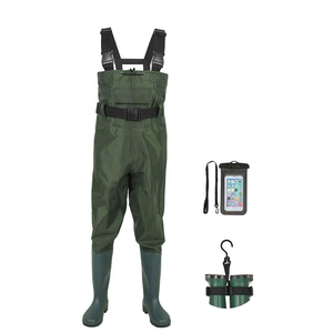 Pantalon de pêche en PVC pour l'extérieur avec <span class=keywords><strong>bottes</strong></span> intégrées, imperméable et respirant, combinaison de pêche à la poitrine - Product Image 3