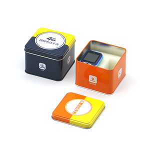 Square Tin Tin Box Custom Logo Printing Square Cans Packaging Anti Rust Black Matte Metal Tin Box