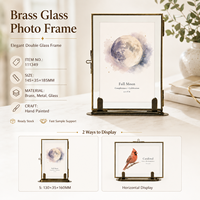 Cadre photo en verre en laiton massif fait main 4x6 5x7, prêt à être expédié, utilisation verticale et horizontale, cadre photo pour numéro de table de mariage