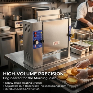 Tostadora Vertical Comercial Marupin de 1700W, Tostadora Eléctrica de Pan para Hamburguesas, Tostadora de Pan de Acero Inoxidable - Product Image 3