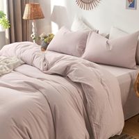 Drap de lit en coton lavé en microfibre 4 ensembles de literie