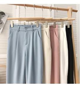 <span class=keywords><strong>Pantalons</strong></span> de costume droits pour femmes en gros, style coréen, <span class=keywords><strong>taille</strong></span> <span class=keywords><strong>haute</strong></span>, amples, fins, à neuf points, décontractés, <span class=keywords><strong>pantalons</strong></span> pour femmes - Product Image 2