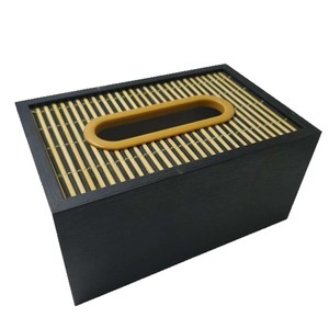 Bamboo Wood Rattan Woven Tissue Box Rectangular Japanese Style Storage Box For Home Living Room Hotel Guesthouse - Product Image 5