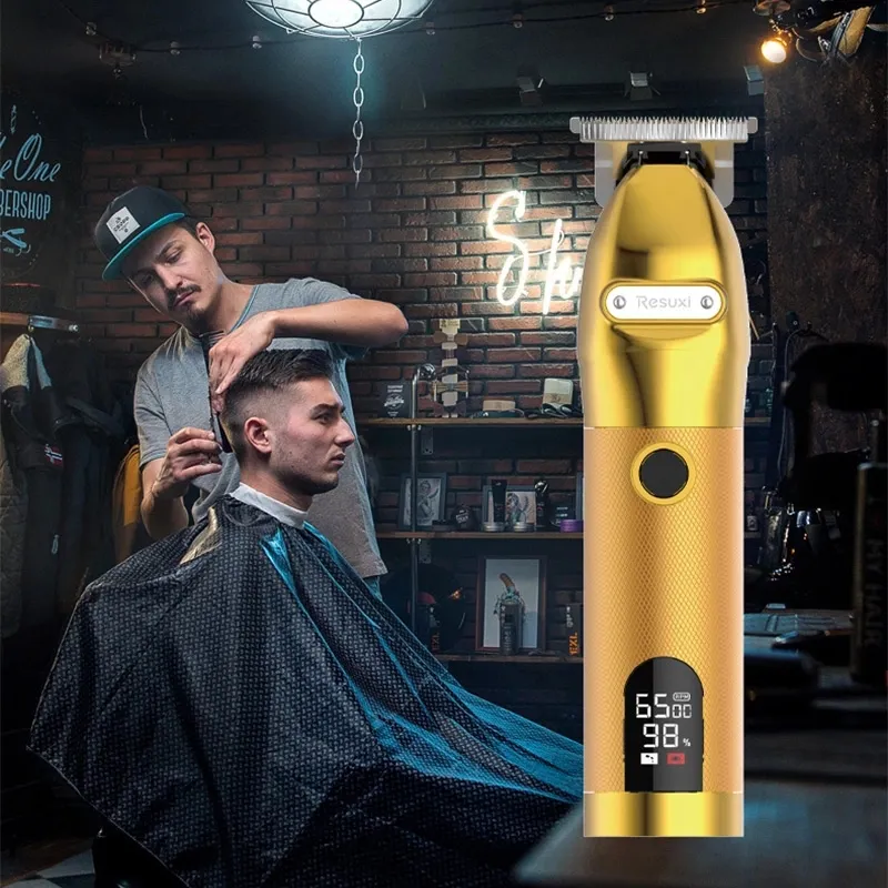 Professionale degli uomini di testa olio tagliatore di capelli elettrico macchina di taglio di capelli trimmer con display a led