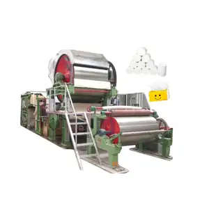 Línea completa de producción de papel higiénico, equipo de reciclaje de papel de desecho para producir papel de rollo gigante