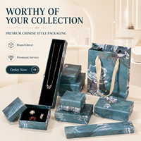 Boîte d'emballage de bijoux en carton de style chinois en gros, boîte à bijoux rigide en carton de luxe élégante personnalisée haut de gamme avec couvercle et base