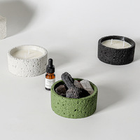 Vente en gros Récipient à bougie en ciment vide mat blanc gris noir rouge vert vases pot à bougie en béton pour la fabrication de bougies