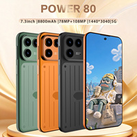 Ponsel Pintar Android 5G Grosir Power 80 Family Sharing Pasar Global 16GB 1TB Layar 7.3 Inci Baterai 8800mAh Pengenal Wajah Tahan Lama
