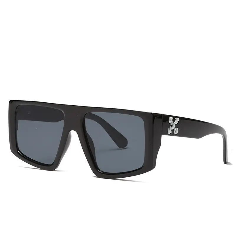 Moda boy marka tasarımcısı kare güneş kadınlar beyaz X Uv400 Pc özel logolu güneş gözlükleri