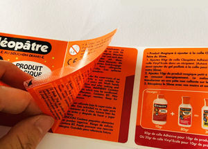 Adesivos multicamadas recicláveis, folhetos dobráveis e rolo de descascar, etiquetas de embalagem para frascos de remédios - Product Image 2