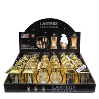 Lanterne à bougie artificielle Ramadan 641253, lot de 3 modèles, 24 pièces, 9x4x4cm, fournitures Ramadan en gros