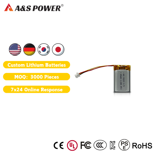 Factory 102231 3.7V 600mAh Lithium Polymer Battery for Consumer Electronics Products