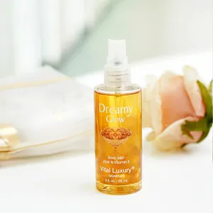 En çok satan yeni tasarım özel etiket Shinning ışıltı sis en doğal organik vücut spreyi kadın parfüm