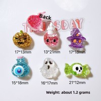 Breloques en résine citrouille scintillante, accessoires d'Halloween DIY pour ornements capillaires et coques de téléphone
