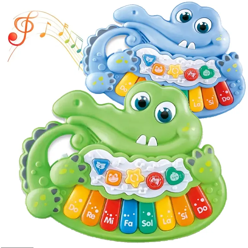 Crocodille crianças brincam iluminação brinquedos musicais pianos órgão eletrônico