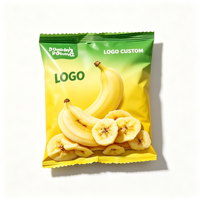 OEM Custom Logo Driezijdig gesealde zak, mat/glans bedrukte plastic zak voor bananenchips & knapperige fruitsnacks