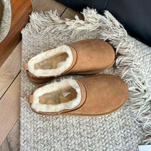 Soft nude pink platform snow boots for petite women,thick <b>wool</b> short boot with added height,outerwear style women's cotton shoe - Product Image 5