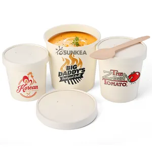 Disposable Paper Soup Cup / Paper Container For Hot And Sour Soup