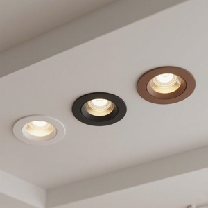 <span class=keywords><strong>Downlight</strong></span> Empotrable Ajustable con Marco Blanco y Marrón Café, Foco LED de 5W-18W, Parte Frontal de Aluminio Fundido a Presión, Bombilla Reemplazable - Product Image 1