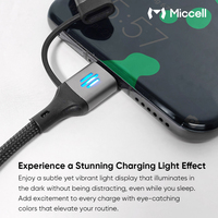 Câble de charge rapide Miccell en gros 4-en-1 USB-C vers USB-C, câble de données tressé pour iPhone, Xiaomi