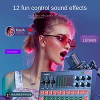 Yeni Gelen M9 Profesyonel Gürültü Önleyici RGB Işıklı Kablolu Canlı Yayın Masaüstü Ses Kartı Dahili Batarya 120dB Kayıt