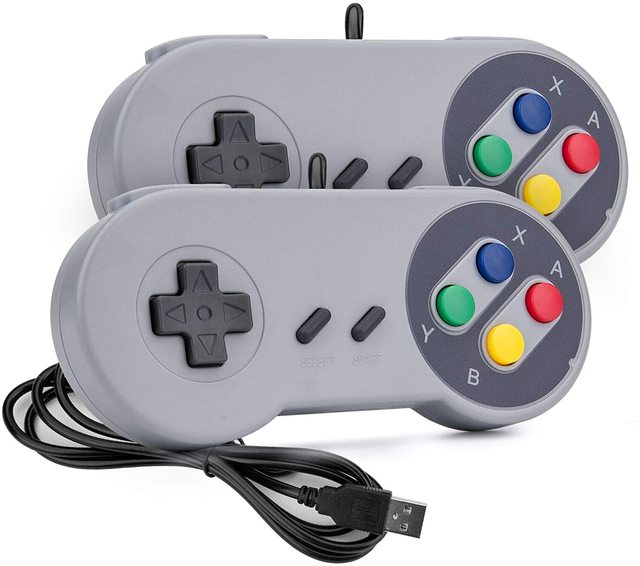 Wired Game Console Controller for Nintendo SNES USB Gamepad Joystick for Windows PC