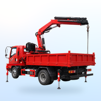 Grue à flèche pliante montée sur camion SQ60ZB2+2 de 2 tonnes avec moteur et boîte de vitesses Weichai, rayon d'action de 6,29 m pour la manutention des matériaux
