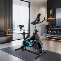Chine Home Smart Steel Vélo d'exercice 4kg Volant d'inertie Cardio Gym Équipement Siège souple 100kg Max Système d'entraînement par courroie pour la musculation