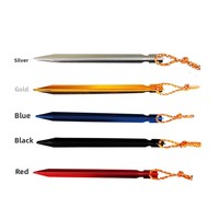 Lot de piquets de tente triangulaires en aluminium en gros, multi-packs, avec lignes de maintien coupe-vent pour kit d'ancrage de bâche de camping