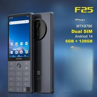 Téléphone Duoqin Qin F25 double SIM, écran tactile, MTK8786, Android 14, Wifi, 3,54 pouces, 6 Go + 128 Go, batterie 2700 mAh, 640*960