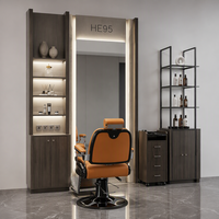 Fauteuil de Barbier Moderne Hydraulique, Chaise de Coiffure en Cuir Rembourrée pour Salon de Coiffure