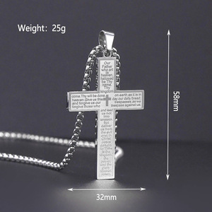 Collana a forma di croce di Halloween in acciaio inossidabile con personalità in acciaio al titanio Hip Hop americano a stelle e strisce - Product Image 6