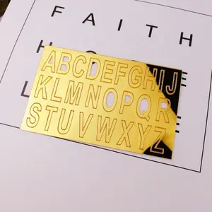 A-Z Bảng Chữ Cái Vàng Sticker Set Bánh Acrylic Phụ Kiện Bánh Toppers