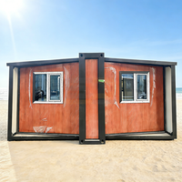 Maison conteneur préfabriquée à bas prix de 40 pieds, micro-hôtel pliable, entrepôt avec conception détachable, panneau sandwich