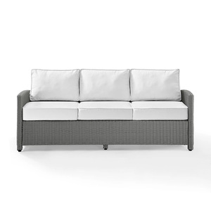 Sofa <span class=keywords><strong>de</strong></span> <span class=keywords><strong>jardin</strong></span> moderne tissé à la main <span class=keywords><strong>en</strong></span> résine grise et osier pour cour patio mobilier d'extérieur avec coussin <span class=keywords><strong>de</strong></span> siège - Product Image 2