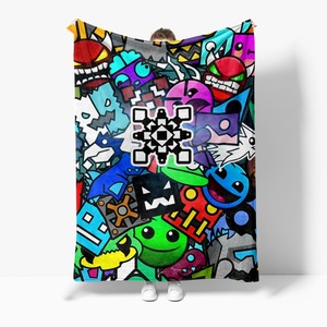 Nouvelle couverture en fibre de polyester tissée avec motif géométrique 3D, imprimé Geometry Dash, pour la maison et les voyages - Product Image 6