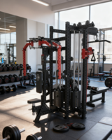 Tronzen LM-029 Banc de musculation multifonctionnel en acier noir pour la maison et le commerce, avec cadre de porte en forme de dragon à quatre pattes