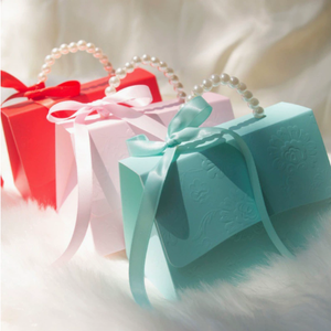 DAMAI Wedding Candy <b>Boxes</b> - Foldable <b>Bridal</b> Favors Creative Party Rectangle Gift Packaging for Paper Pearl Handbag <b>Boxes</b> - Product Image 1