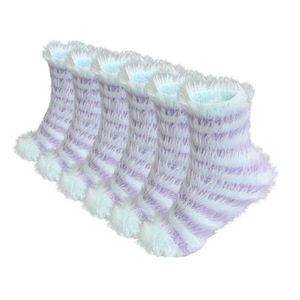 Women's Long Haired Plush Mid Calf <b>Socks</b> Thickened Warm Fleece Lined Floor <b>Socks</b> For Home Autumn <b>Winter</b> Wear - Product Image 3