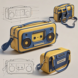 Bolsa ITA con patrón geométrico personalizado, ventana de PVC transparente, cremallera de poliéster de un solo Mango para juegos de teléfono, televisión, Radio, otros - Product Image 4