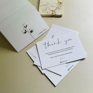 Custom Thank You Cards With Logo Customize Name Greeting Cards 300gsm Paper Personalized Wedding <b>Gift</b> Invitation Postcards - Product Image 5