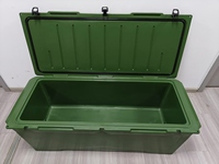 Glacière de pêche et de chasse rotomoulée 240QT avec bouchon de vidange Roues Poignées Coffre à glace pour stockage et transport de fruits de mer Bac à poisson isolé