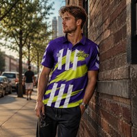 Conjunto de Camisetas de Fútbol con Cuello Polo Personalizadas al por Mayor, Sublimación con Efecto de Pincel, Ropa Deportiva para Equipos de Fútbol, Fabricante OEM, Absorbe la Humedad