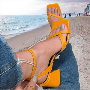 Escarpins à talons ultra hauts et bout ouvert pour femmes, élégants, légers, pour l'été, les fêtes et le bureau, avec talon épais confortable - Product Image 1