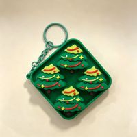 Porte-clés en silicone mignon de Noël, jouet sensoriel anti-stress à bulles, breloque de sac à dos, cadeau de vacances pour enfants, souvenir de fête