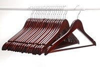 Cintres en bois naturel pour pantalons, unisexe, couleur bois massif, style hôtel, pour hommes et femmes, P66