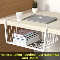 Panier multifonctionnel en fer à suspendre sous l'armoire, séparateur de placard de cuisine, support de rangement pour armoire, organisateur domestique mobile