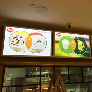 Ad kotak lampu Led iklan restoran, kotak lampu plafon untuk iklan bisnis Display Menu