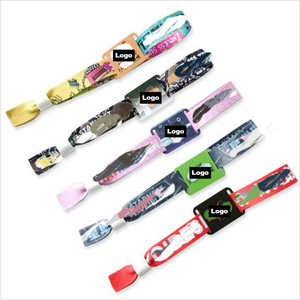 Günstige benutzer definierte Logo wieder verwendbare oder Einweg-Armbänder Sublimation bedruckte Stoff Stoff Armband für Event-Eintrittskarte - Product Image 1