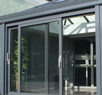 Porte coulissante murale moderne en aluminium et verre Hurricane, grandes portes coulissantes en verre